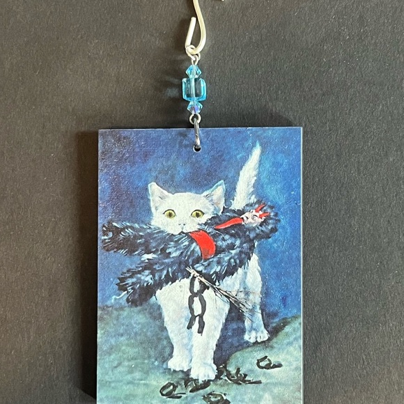 Krampus Cat Yule Ornament, Solstice Ornament, Krampus vs Kitty xmas Ornament - Picture 3 of 11
